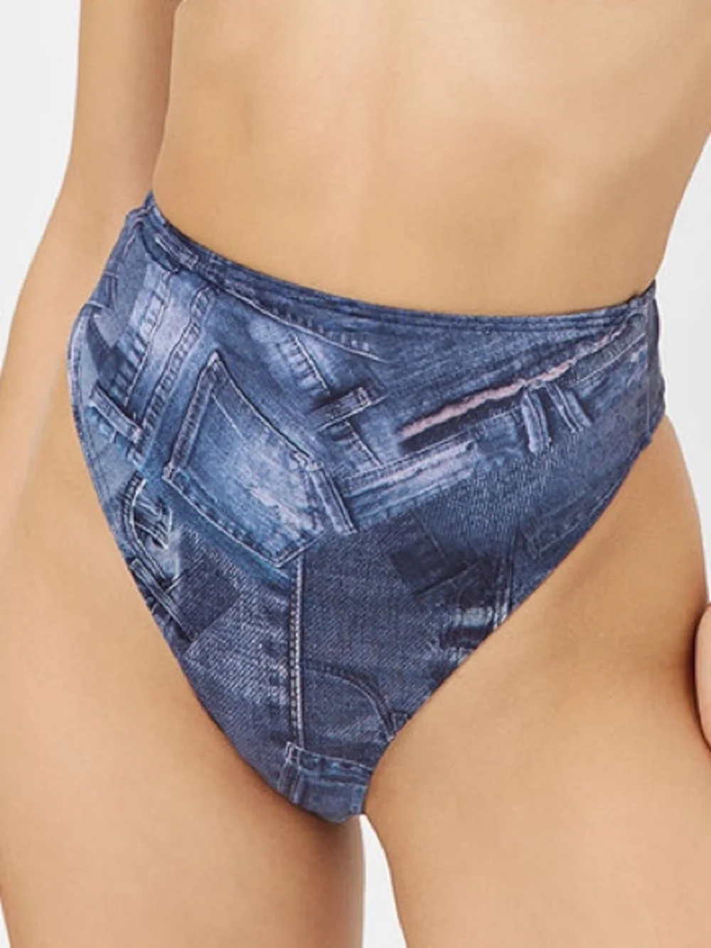 Frankie’s Bikinis Denim Print Anne Bikini Bottom